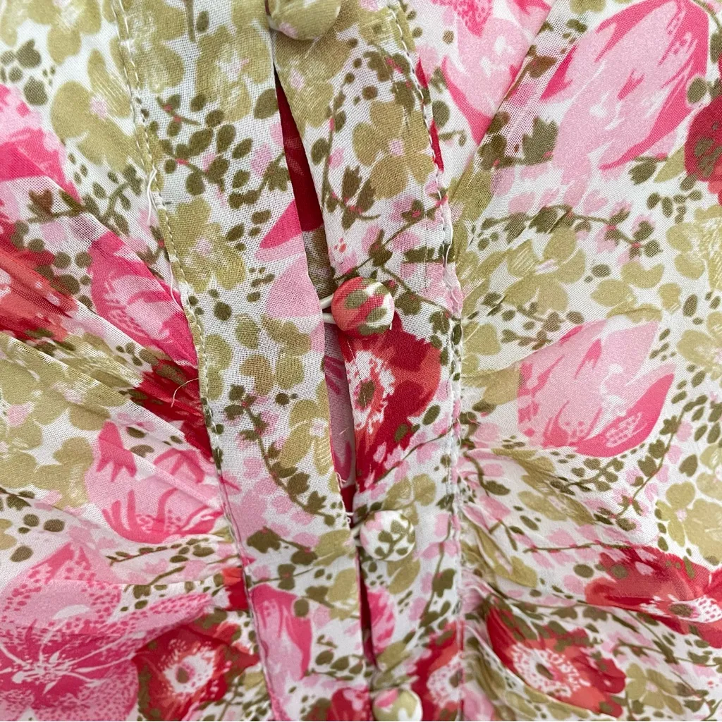 Anthropologie Puff-Sleeve Ruched Mesh Midi Shirt Dress in US 18W - Image 9