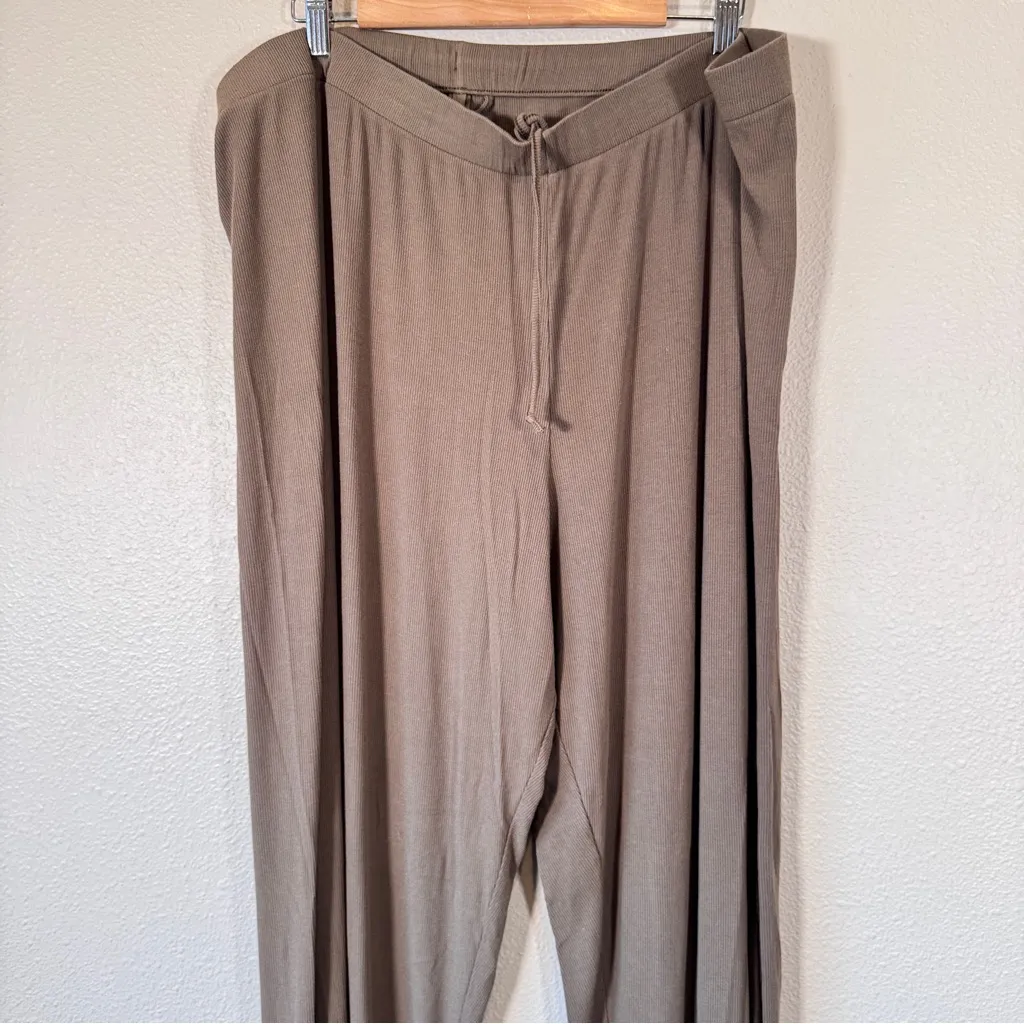 Skims Green Drawstring Waist Casual Lounge Pants Women’s 4X Wide Leg Comfy - Image 10
