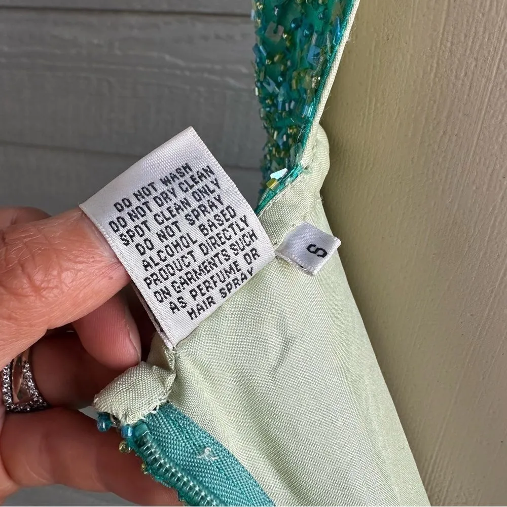 Vtg Scala Silk Beaded Long Dress Sz S Prom Pageant Homecoming Formal Sequins - Image 12