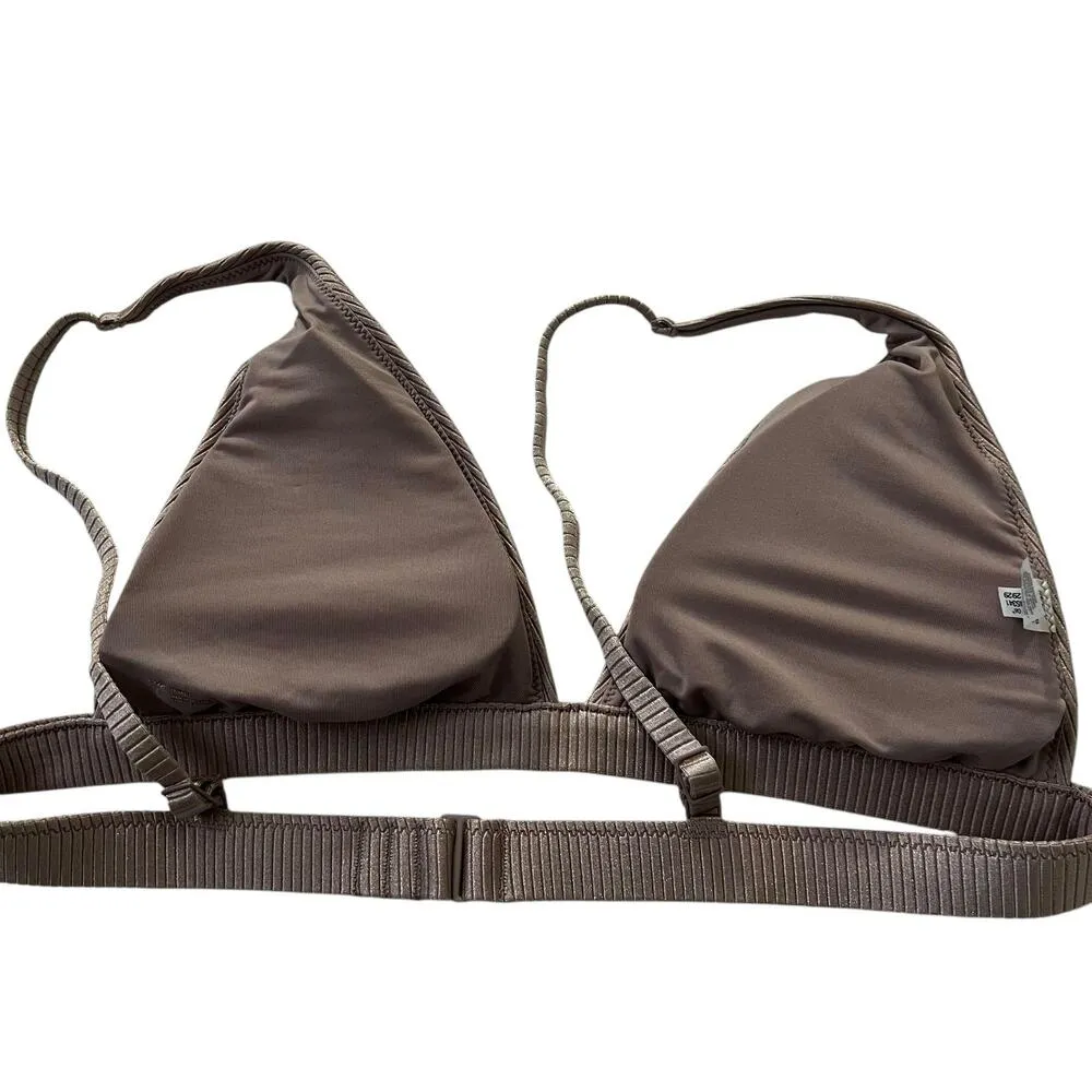 Aerie Sandstone Wireless Triangle Padded Bikini Top Women Size Large | 10-23 - Image 2