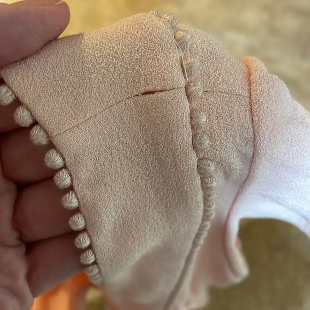 J. Crew Point Sur V-Neck Ruffle Midi Dress Flutter Sleeve Blush Pink Size 2 - Image 13