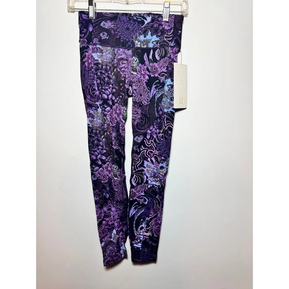 Lululemon 4 Chasing Miles Tight 25" Memoir Purple Zip Pocket Nulux RARE Leggings - Image 4