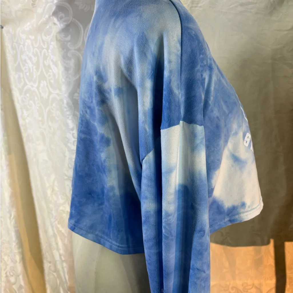 SHEIN Blue Tie-Dye Long Sleeve with Yellow Smile Graphic - Image 10