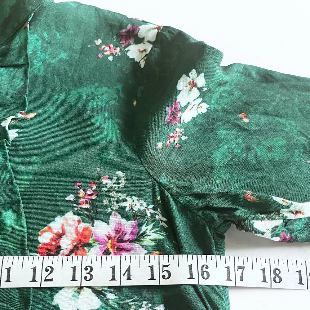 H&M Green Floral Ruffle Midi Dress Ltd Edition Cottagecore Boho Blogger Fav Sz 4 - Image 9