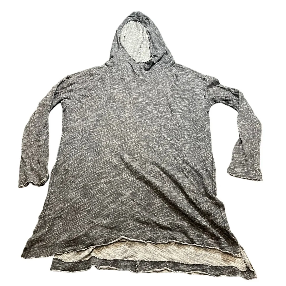 Free‎ People Beach In A Hurry Hoodie Women's Gray Size M/L Open Slit Sweater - Image 2