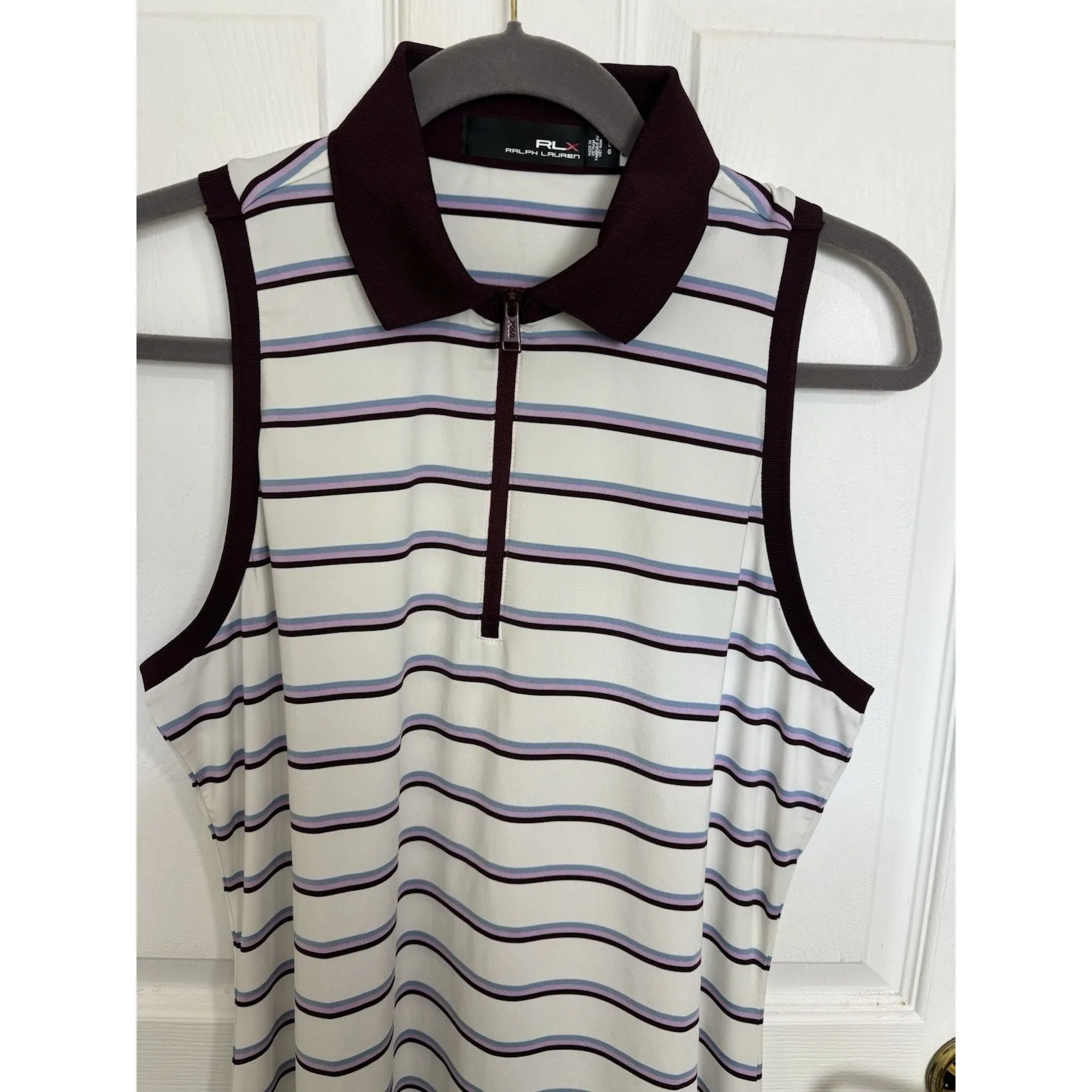 RLX Ralph Lauren Striped Sleeveless Polo Golf Dress Size Large Pickeball Preppy - Image 4