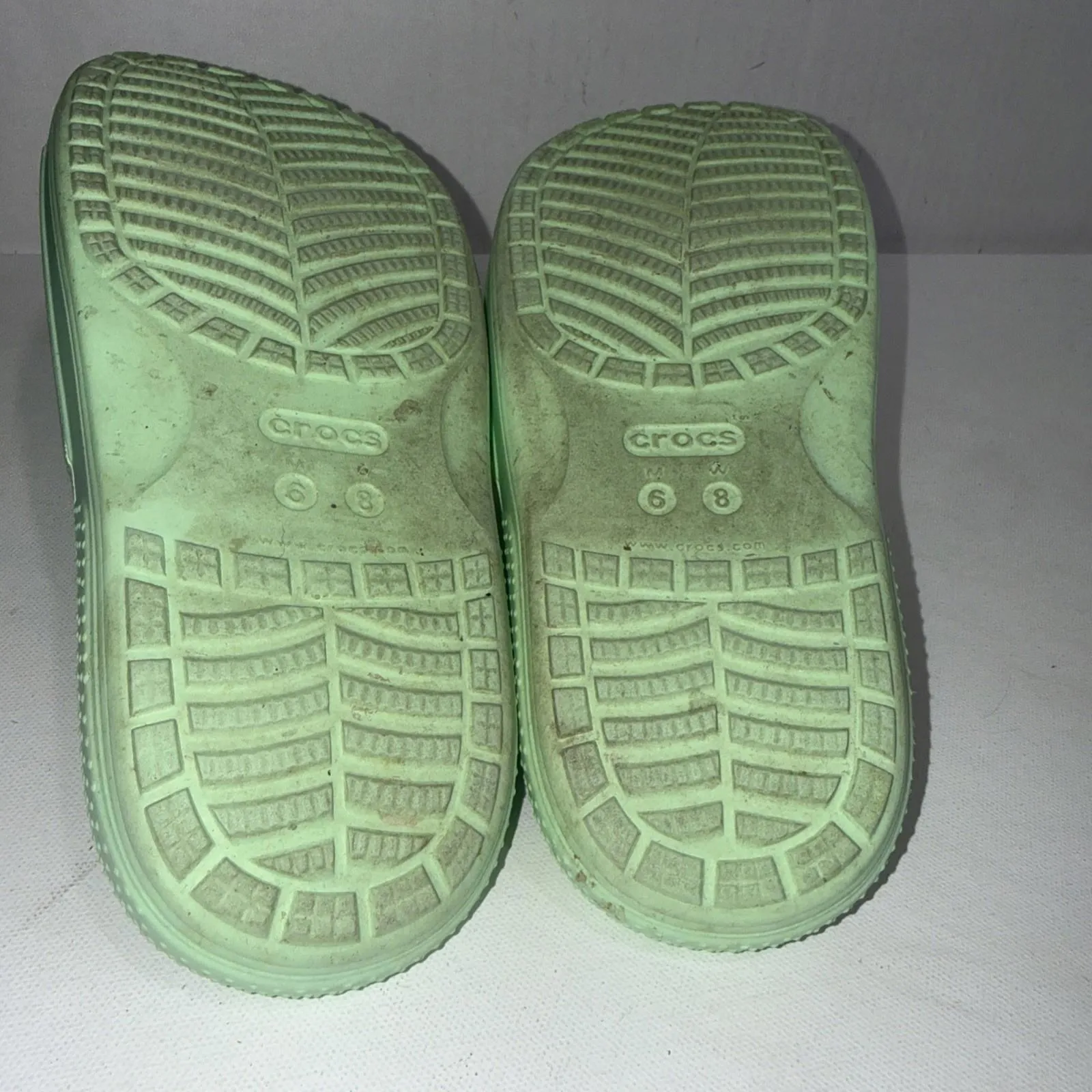 Iconic Comfort Crocs Slides Sandals Green Waterproof Size W8 M6 Unisex Shoes - Image 12