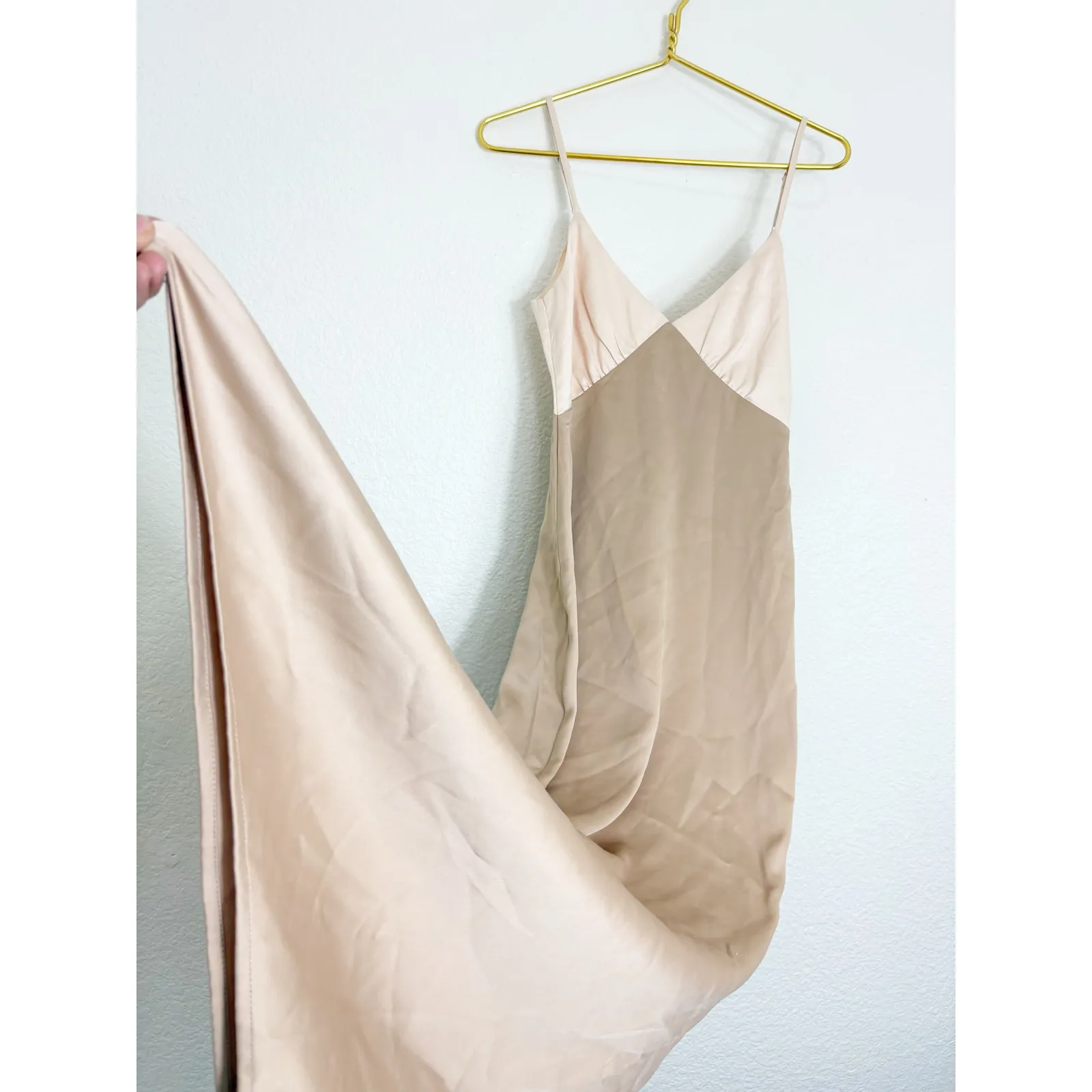 Peppermayo Kamala Contrast Maxi Dress Size 2 Satin Champagne And Ivory Wedding - Image 11