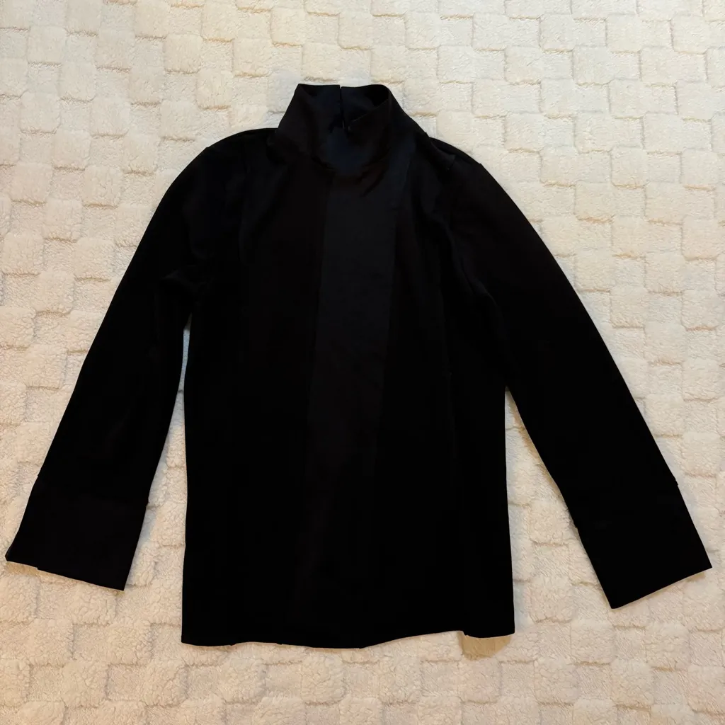 Zara Elegant Black Mock Neck Long Sleeve Blouse, Women’s Small - Image 2