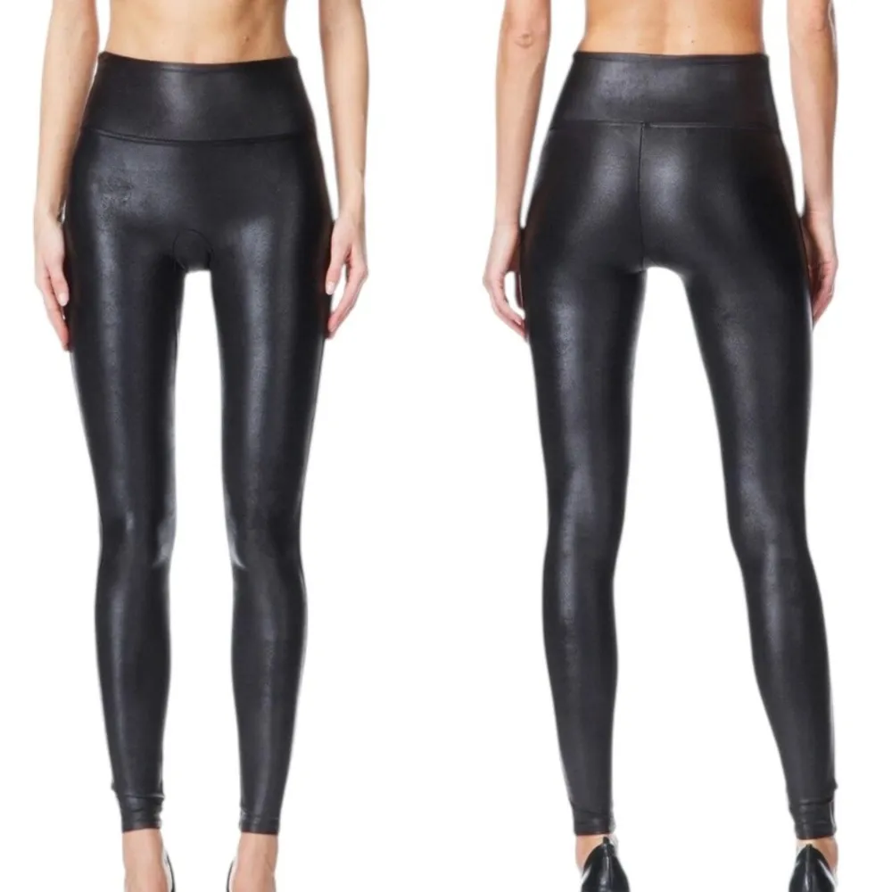 SPANX Faux Leather High Waisted Leggings Black Size M - Image 12