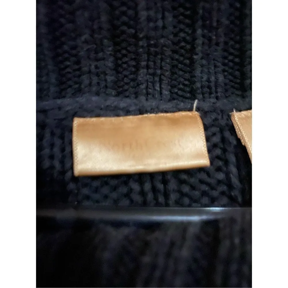 Northcrest Black Cable Knit Cowl/Turtle Neck Sweater Size Medium - Image 6
