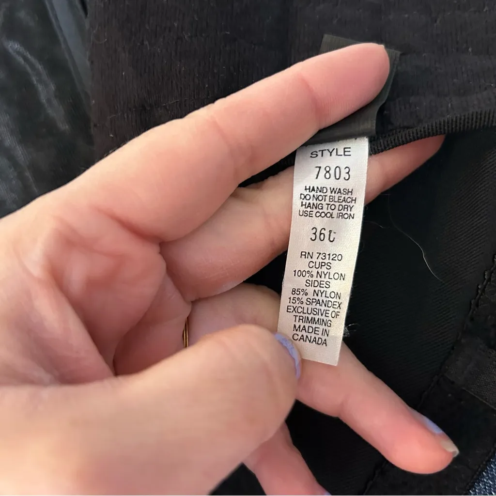 Fredericks of Hollywood Black Strapless Sheer Lace Corset Top Size 36C - Image 6