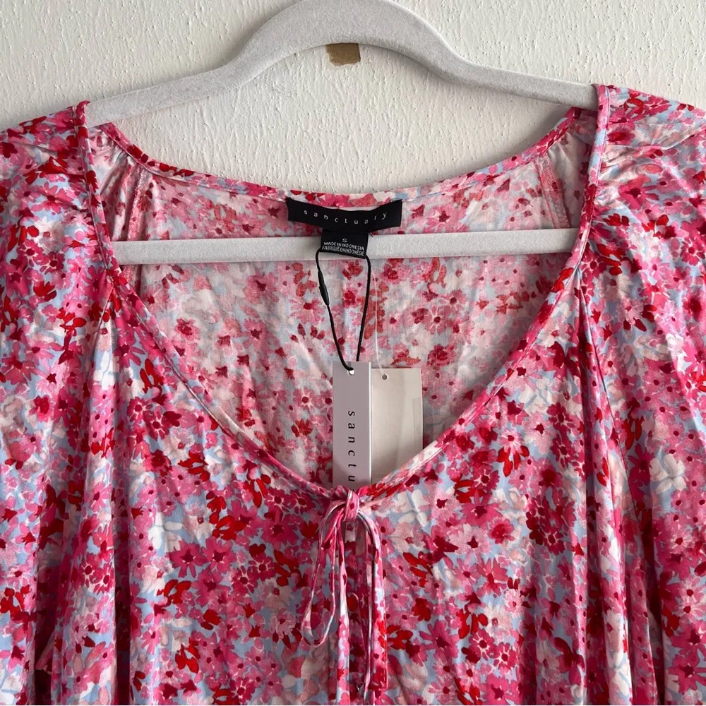 Sanctuary Dress New Crush Babydoll Tiered Long Sleeve Dress Oasis Bloom Sz S NWT - Image 6