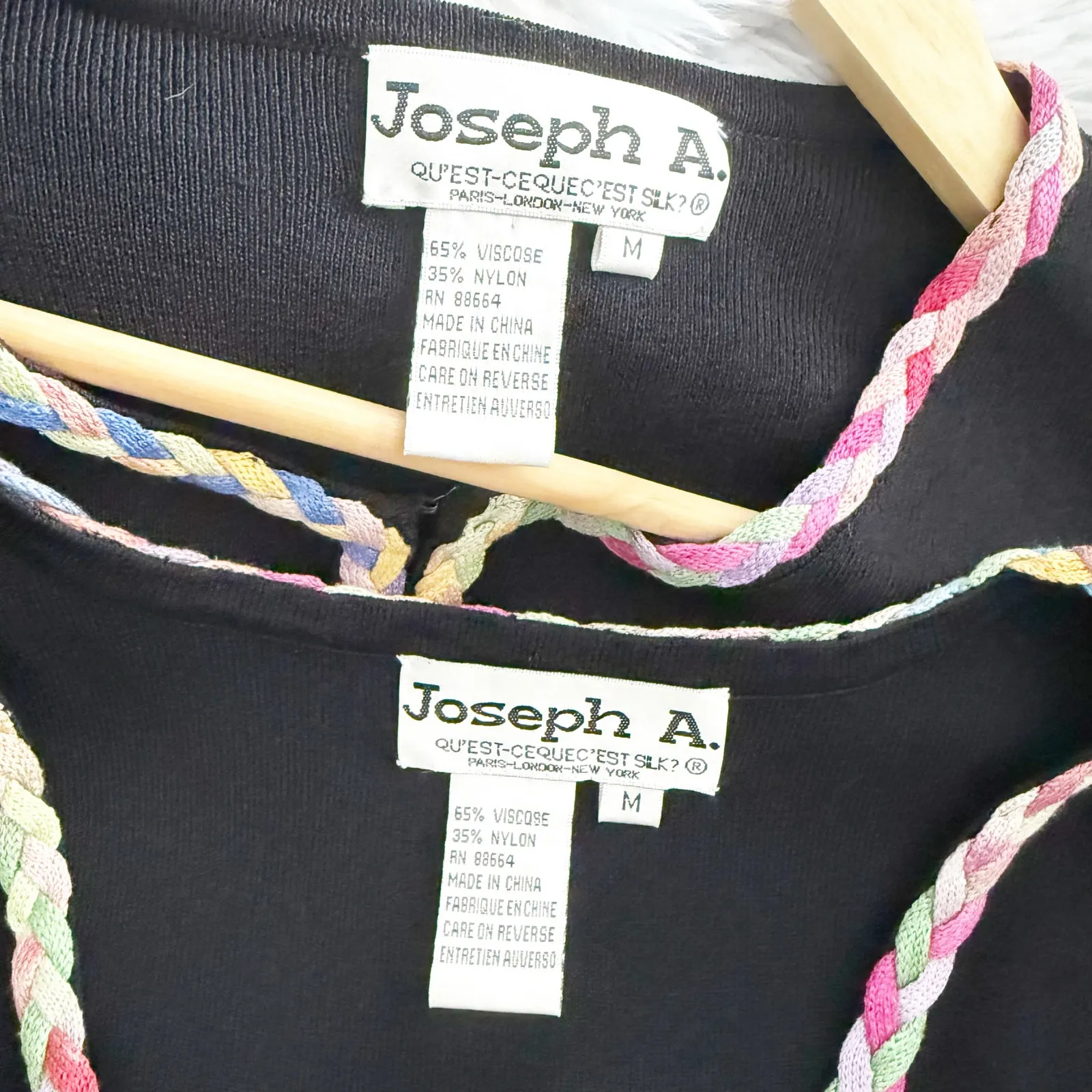 JOSEPH A | Quest Cequec'est Silk Shell Sweater Set Black Pastel Rainbow | Medium - Image 5