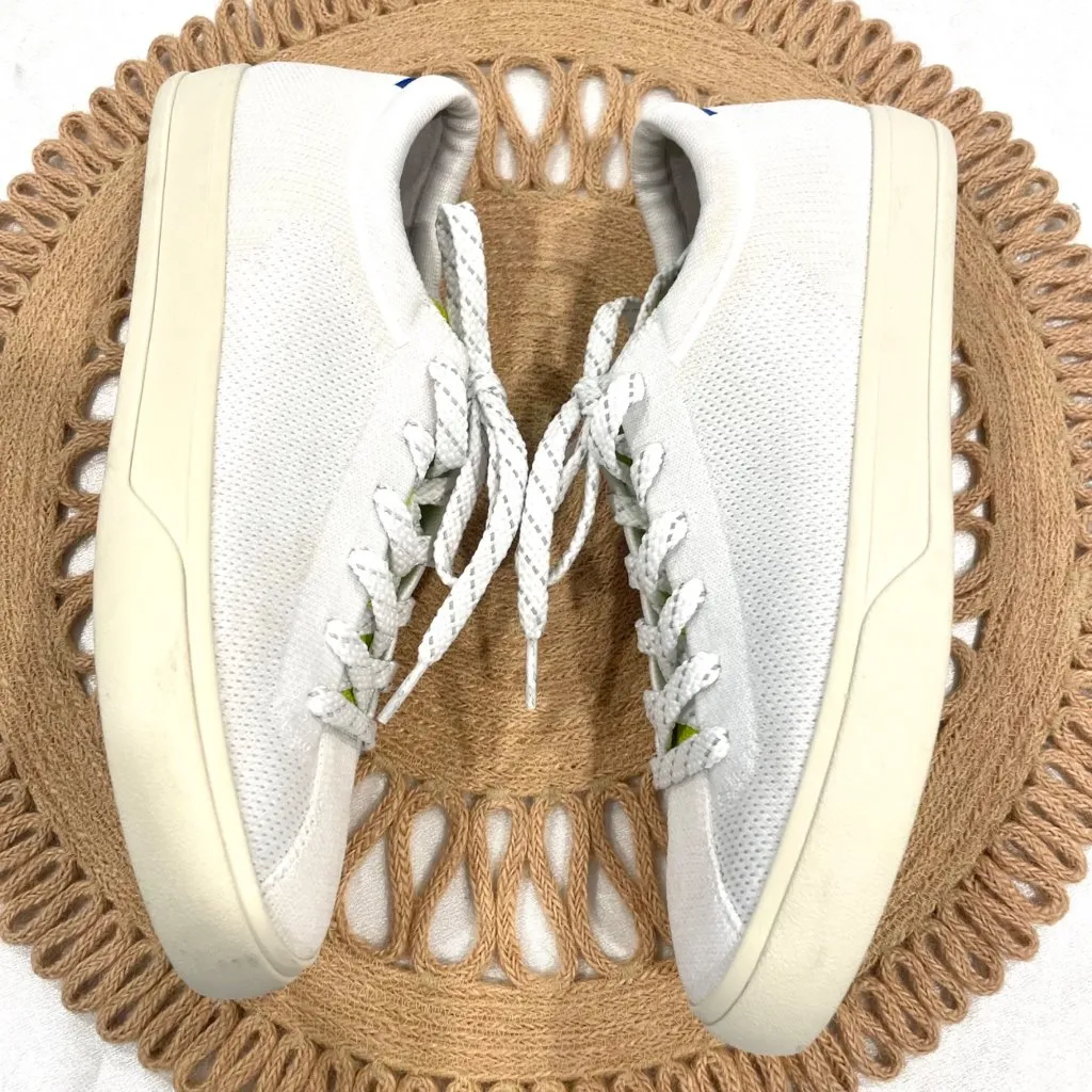 Rothy's The Lace Up Sneaker Chartreuse White Knit Size Women's 9 - Image 4