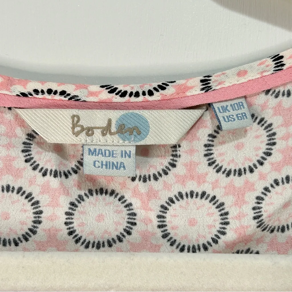 Boden short Sleeve Shirt Blouse with Keyhole lightweight cap sleeves size 10 Pink - Image 4