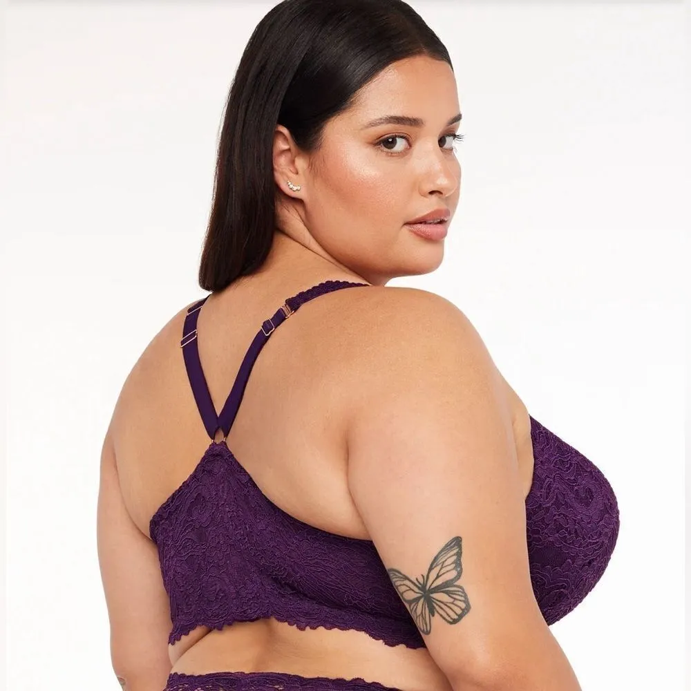 Savage X Fenty romantic corded lace playtime purple push up bra sz 38 DDD - Image 4