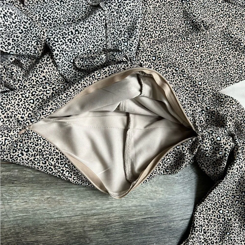 Altar’d State Casaday Leopard Print Wrap Dress Long Bell Sleeve Minidress XS - Image 7