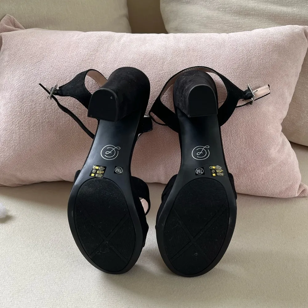 NWOT black suede chunky heels - Image 6