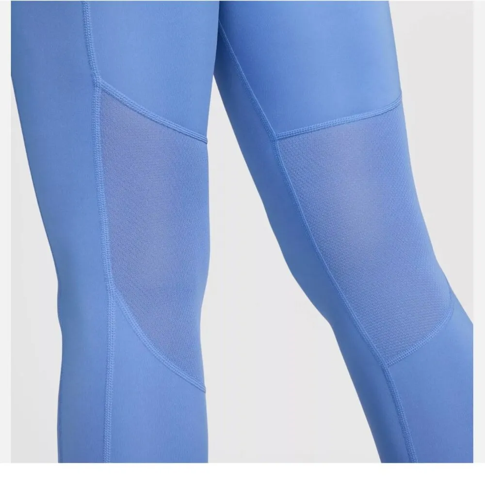 NWT Nike Fast Women's Blue 7/8 Pockets MR Running Leggings (FB4658-450) Sz -2X - Image 3