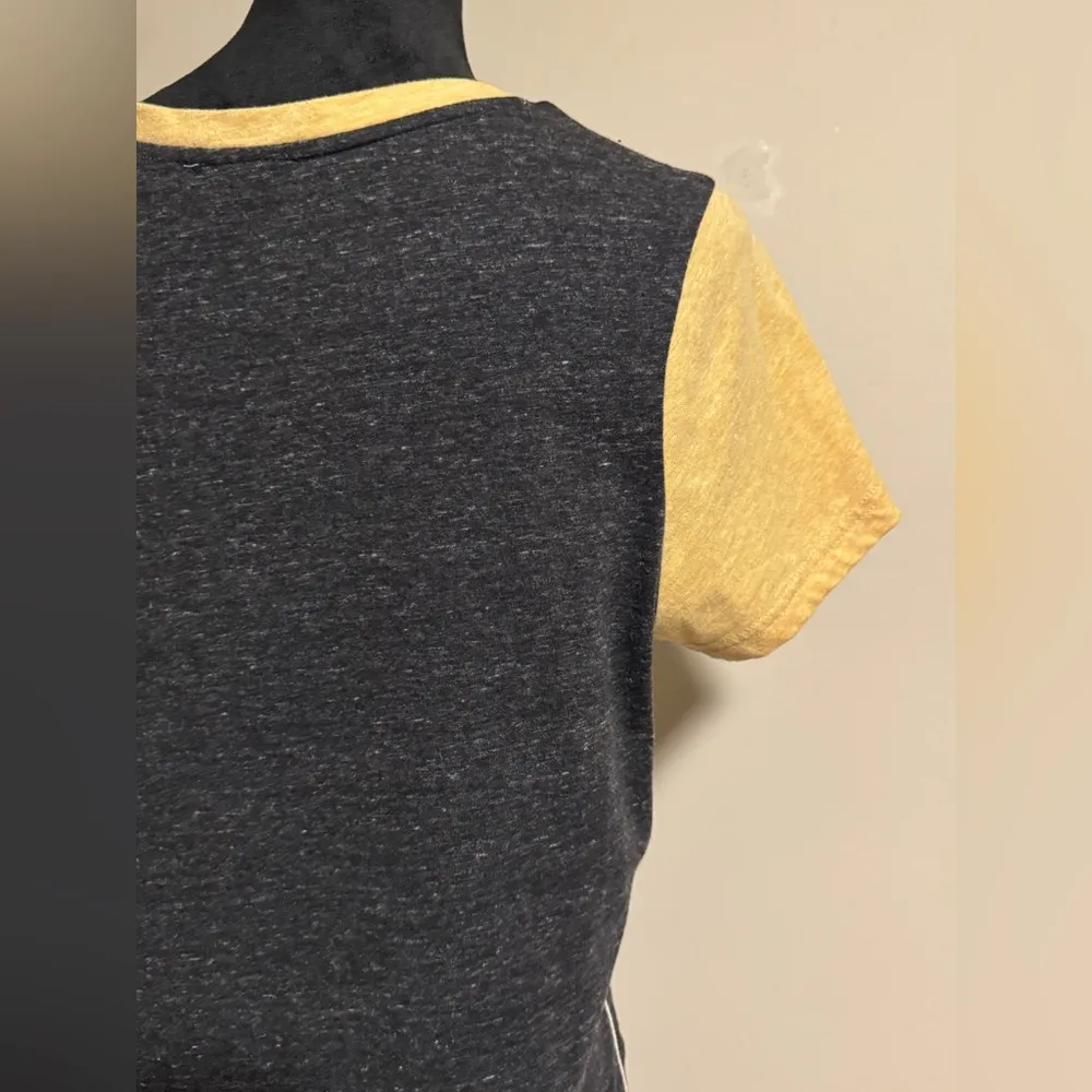 EUC Harley Davidson Gray and Yellow Embroidered Raglan Button Down Tee size L - Image 10