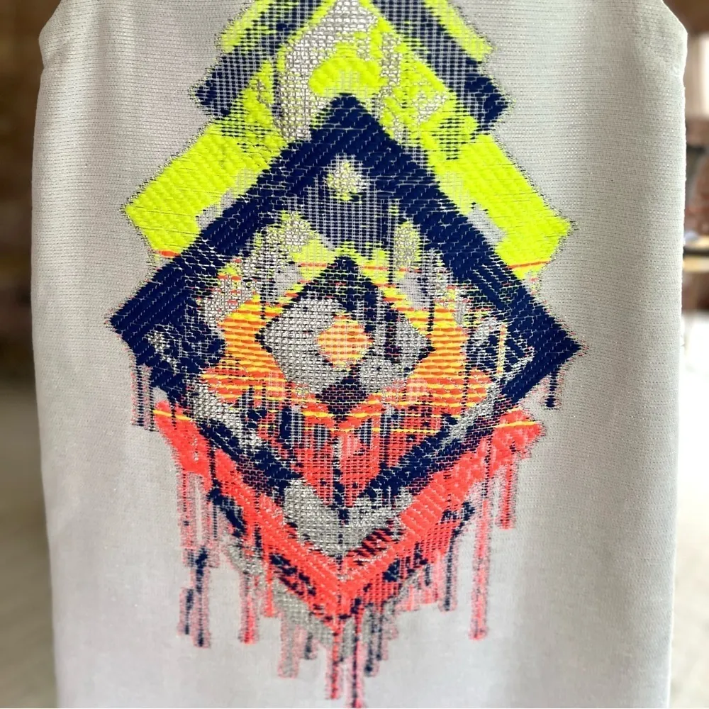 Koch Regina Dress Mini Splatter Embroidered Shift XS Graphic Sleeveless Brunch - Image 12