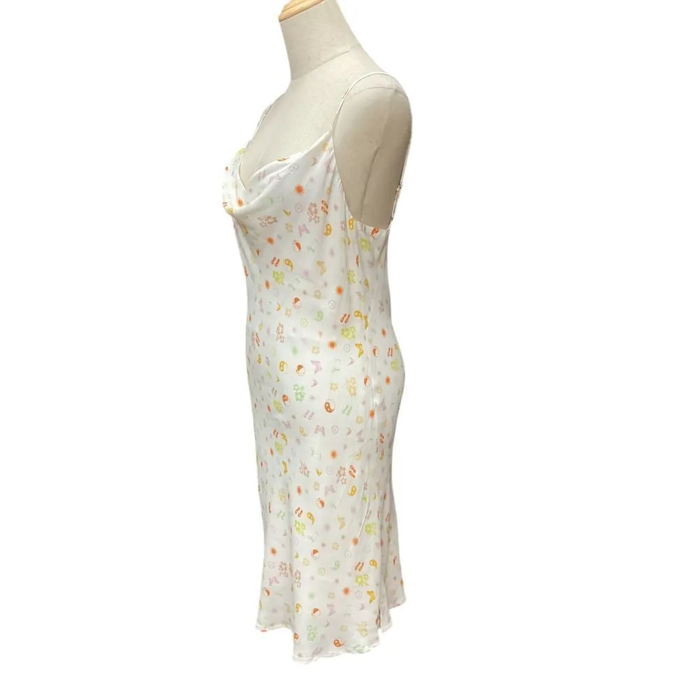 Elodie Women's Floral Print Cowl Neck Midi Slip Dress Size M Spaghetti Strap NWT - Image 4