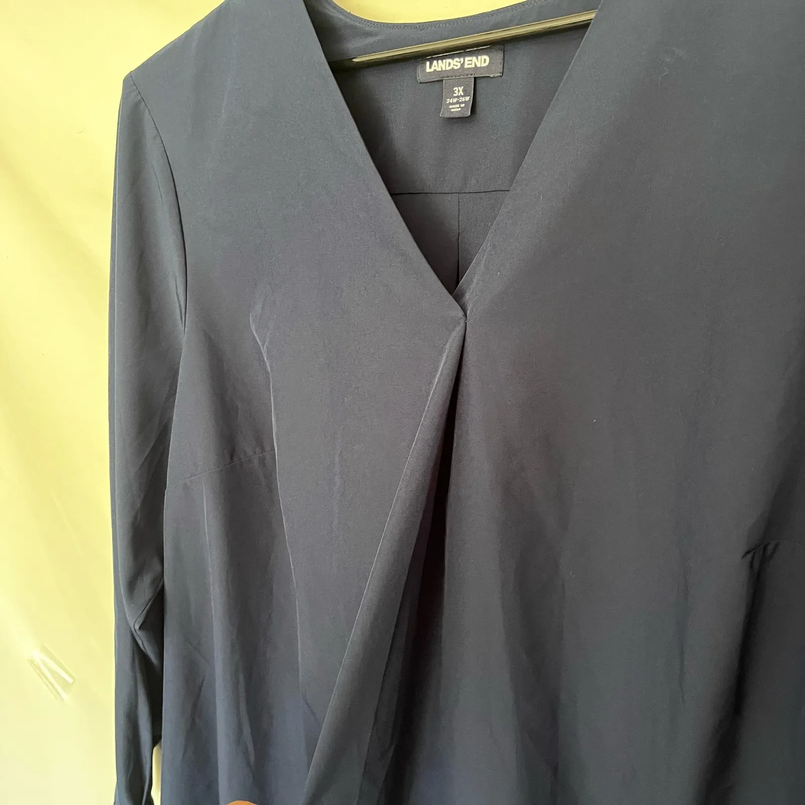 Lands End V-Neck Career Womens 3X Minimal Office Pleat Capsule Wardrobe Stretch - Image 4