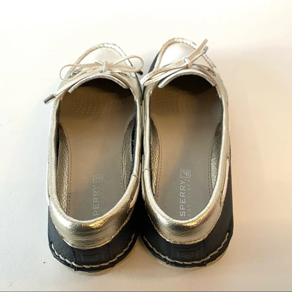 Sperry Top-Sider Montauk Navy, Silver & White Boat Shoes - Image 3