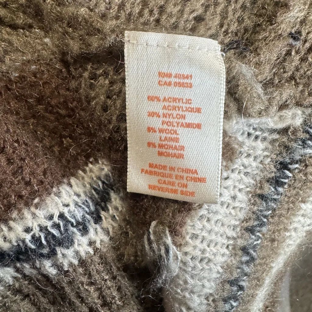 Adventura ember mohair wool blend open long cardigan sweater size medium Brown - Image 5