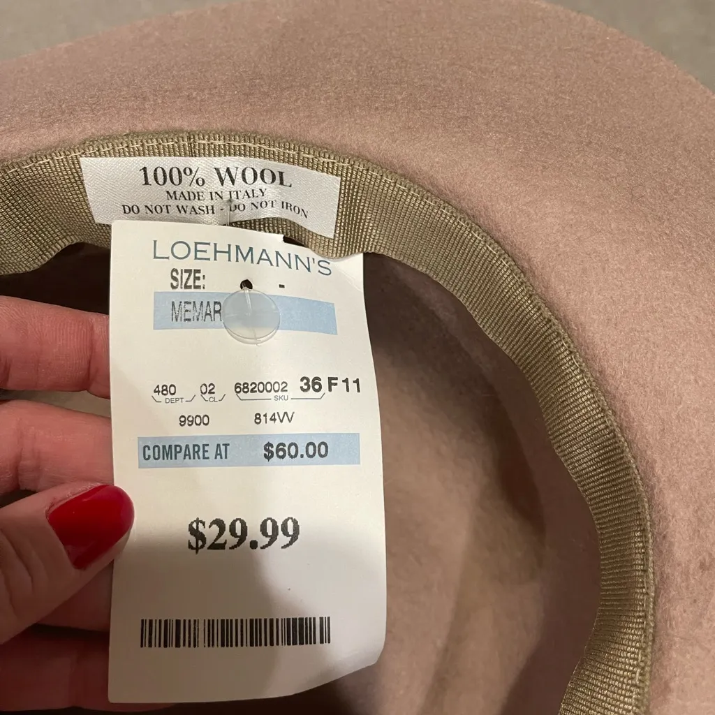 NWT BEIGE / CAMEL WOOL FEDORA HAT Tan - Image 3