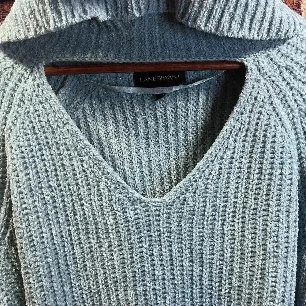 Lane Bryant Woman’s Blue Texture Knit Cowl Neck Sweater Size 22/24 - Image 14