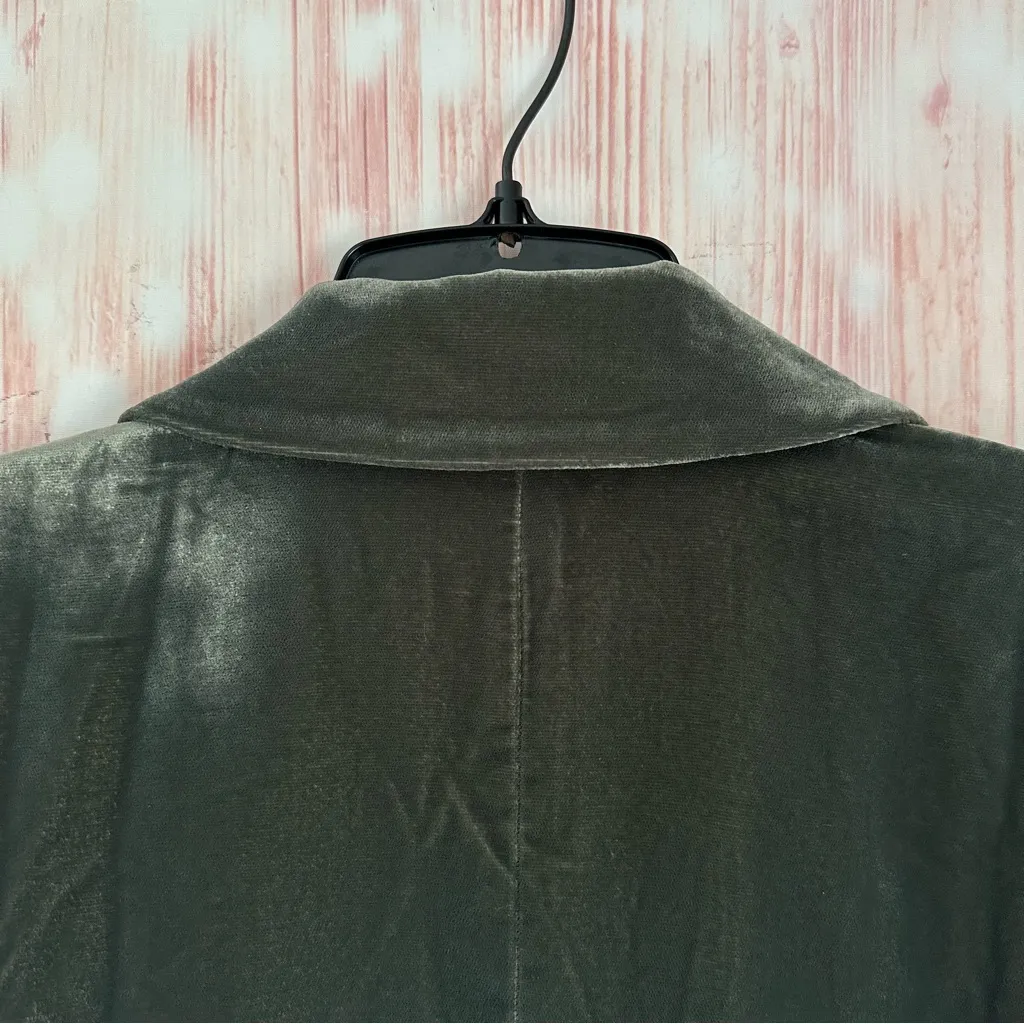 Open Edit Green Relaxed Fit Velvet Blazer - Image 11