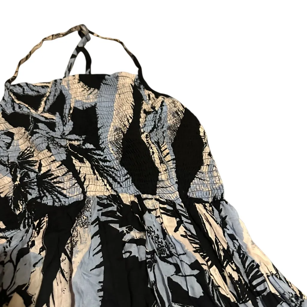 Intimately Free People Heat Wave Blue Floral Maxi Dress Spaghetti Strap Large - Image 7