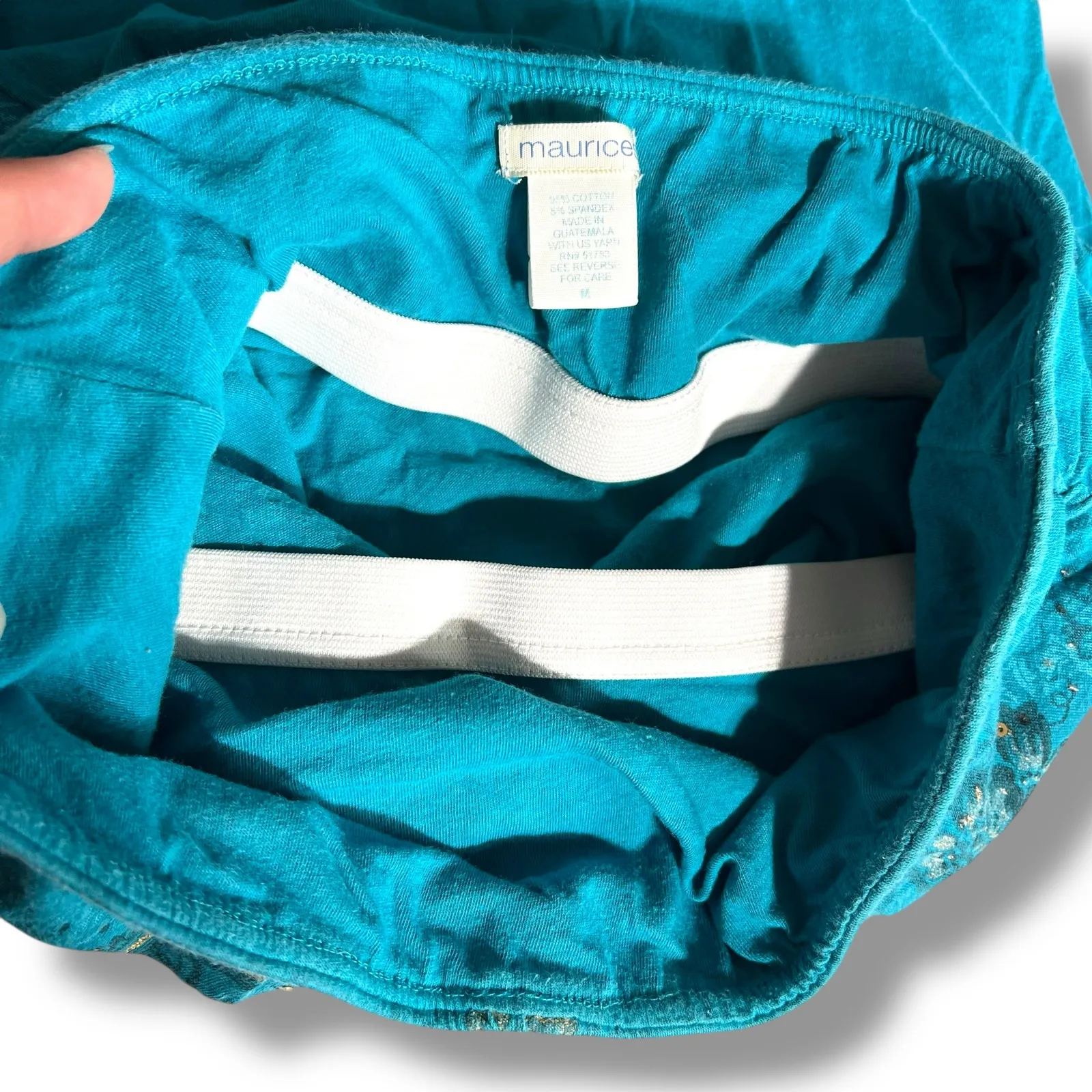 Maurices Womens Strapless Bandeau Tank Top with Shelf Bra Blue Floral Medium - Image 8