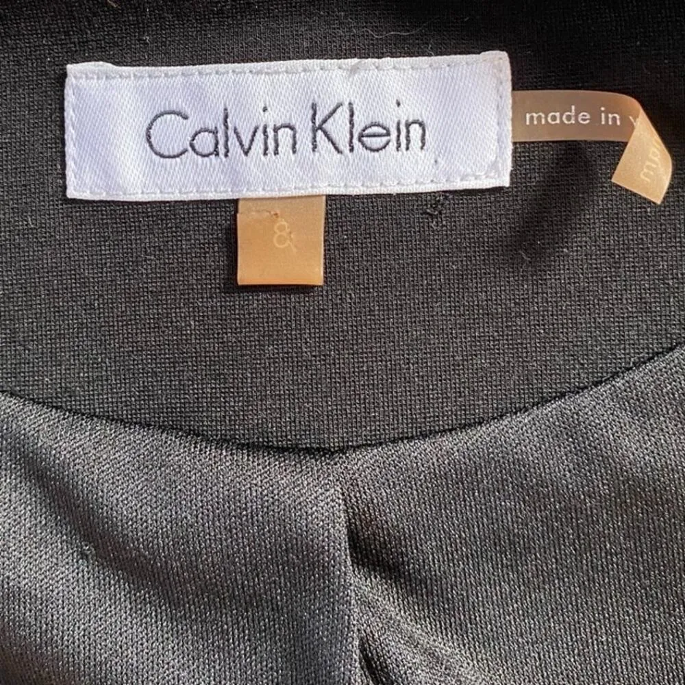 Calvin Klein Jacket Womens 8 Black White Blazer Full Zip Career Classic Business - Image 8