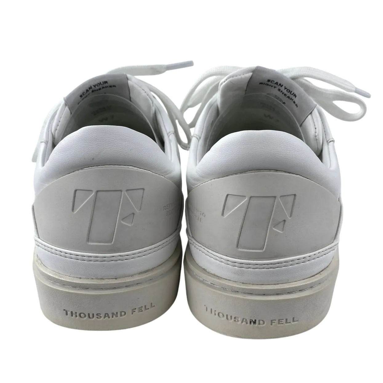 Thousand Fell Court Women's White Leather Low Top Lace Up Sneakers Shoes Size 7 - Image 3