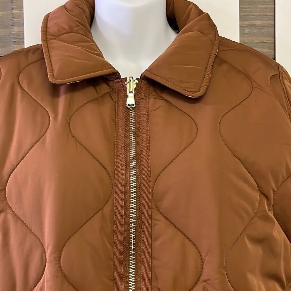 Isaac Mizrahi Quilted Barn Cognac Jacket- Small - Image 5