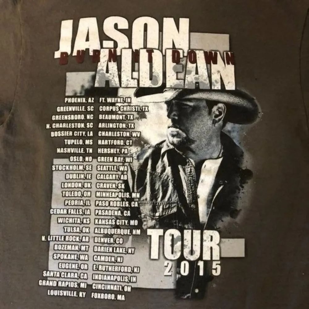 2015 Jason Aldean Burn It Down Concert Tour T - Image 3