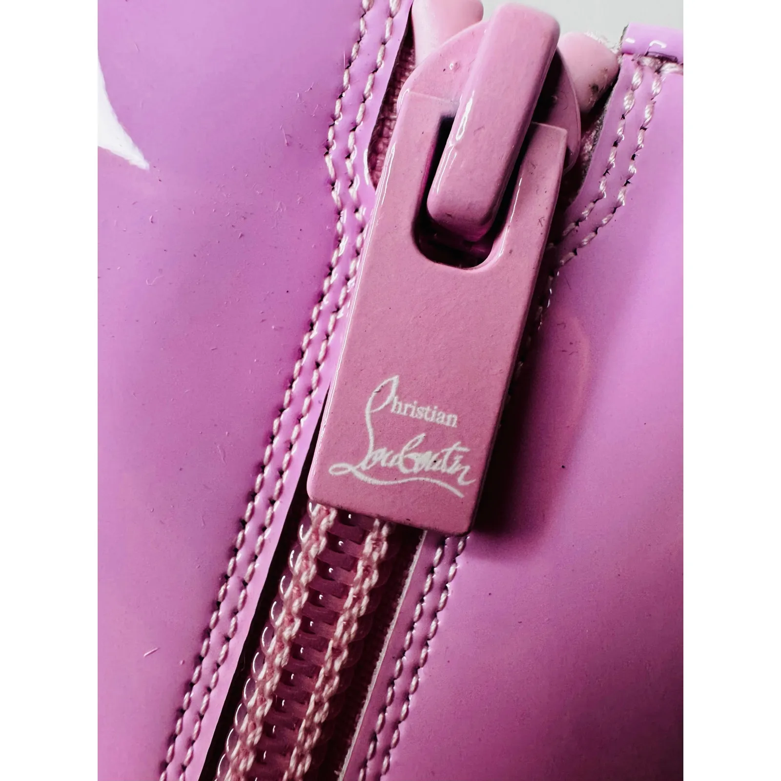 Christian Louboutin Kate Booty 85 Pinkador Patent Leather Ankle Boots Heels 38 - Image 8