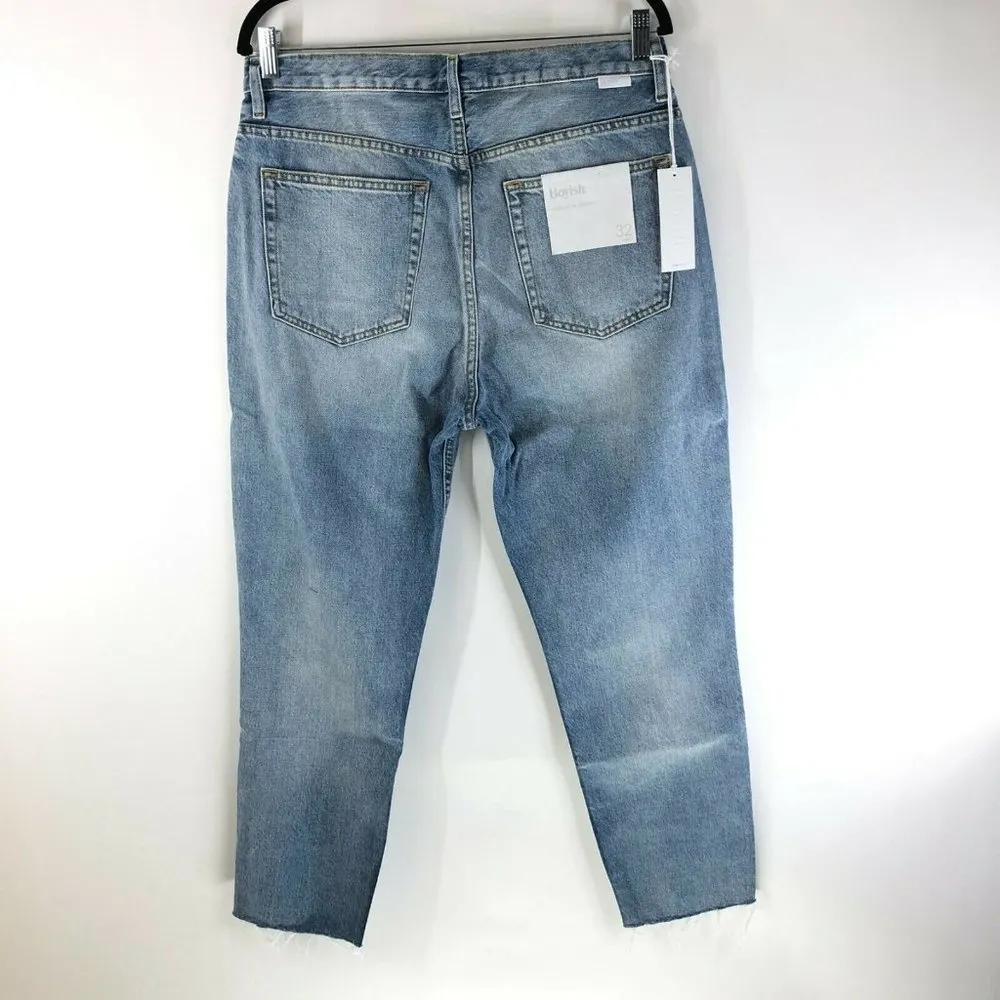 Boyish Womens Jeans The Billy High Rise Rigid Skinny Crop Jeans Button Fly 32 - Image 2