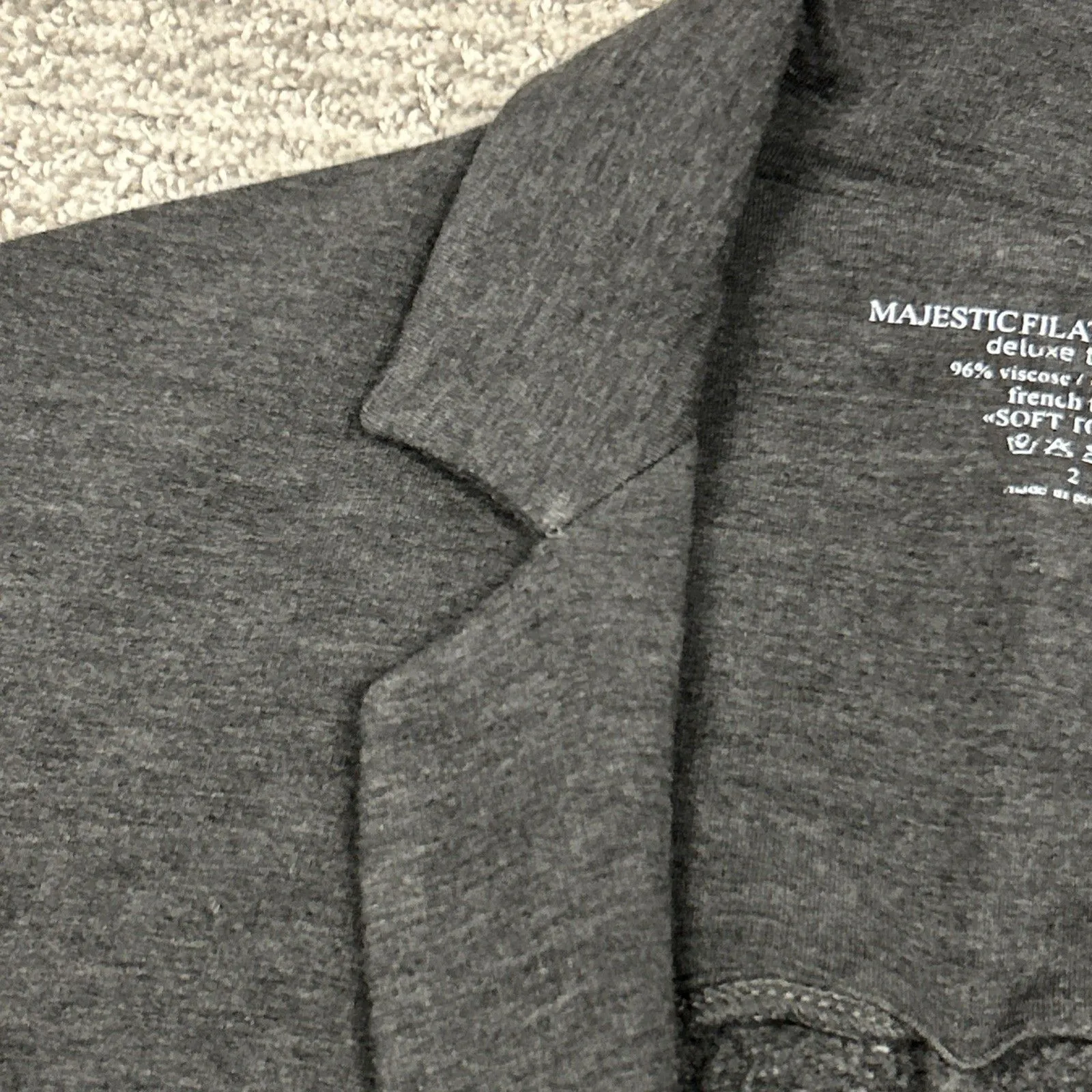 Majestic Filatures Deluxe Teeshirt Blazer Womens 2 Medium Gray French TouchSoft - Image 3