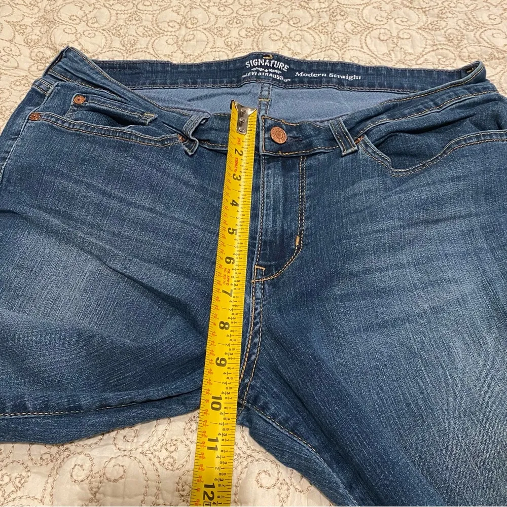 Signature by Levi Strauss Women’s Modern Straight Leg Jeans Size 16 Blue - Image 7