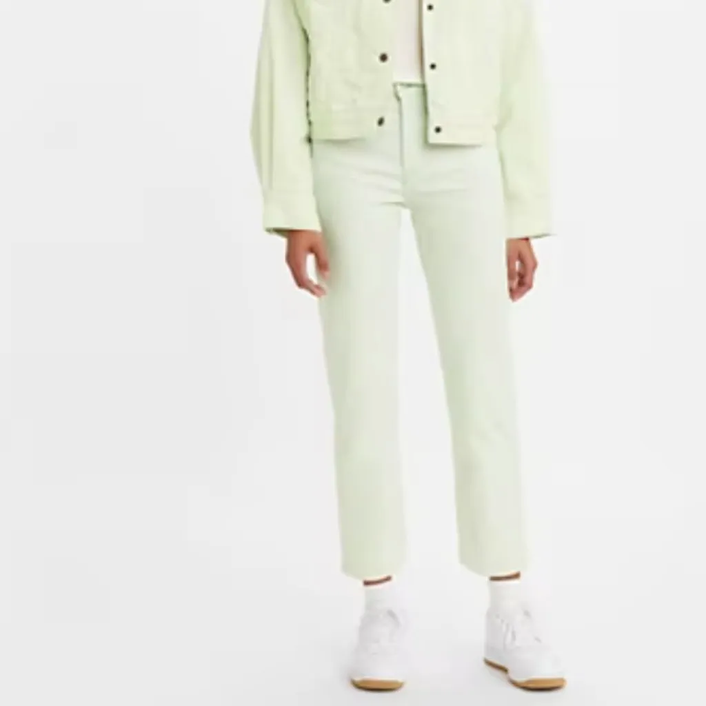 NWT LEVI'S WEDGIE STRAIGHT FIT CORDUROY WOMEN'S PANTS Mist Green 26X26 - Image 3