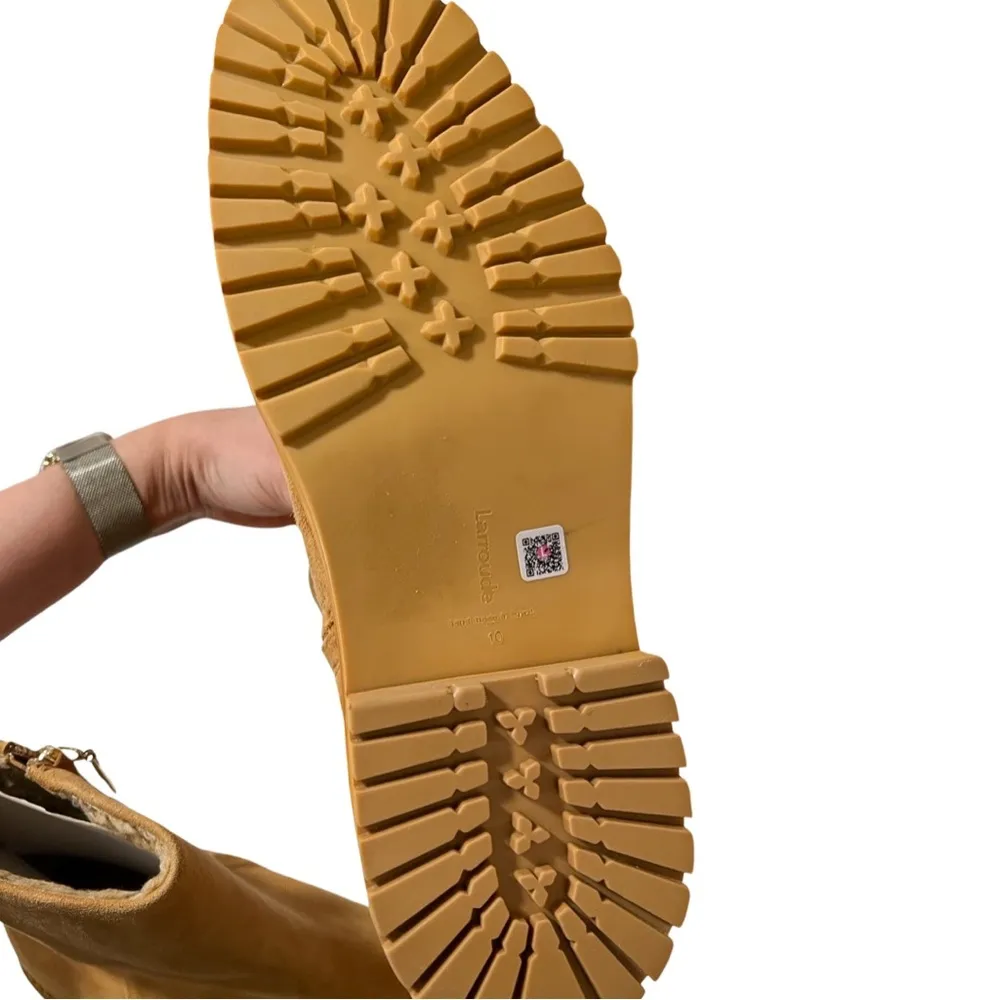 NEW LARROUDE Hailey Suede Leather Booties Tan Sz 10 - Image 7