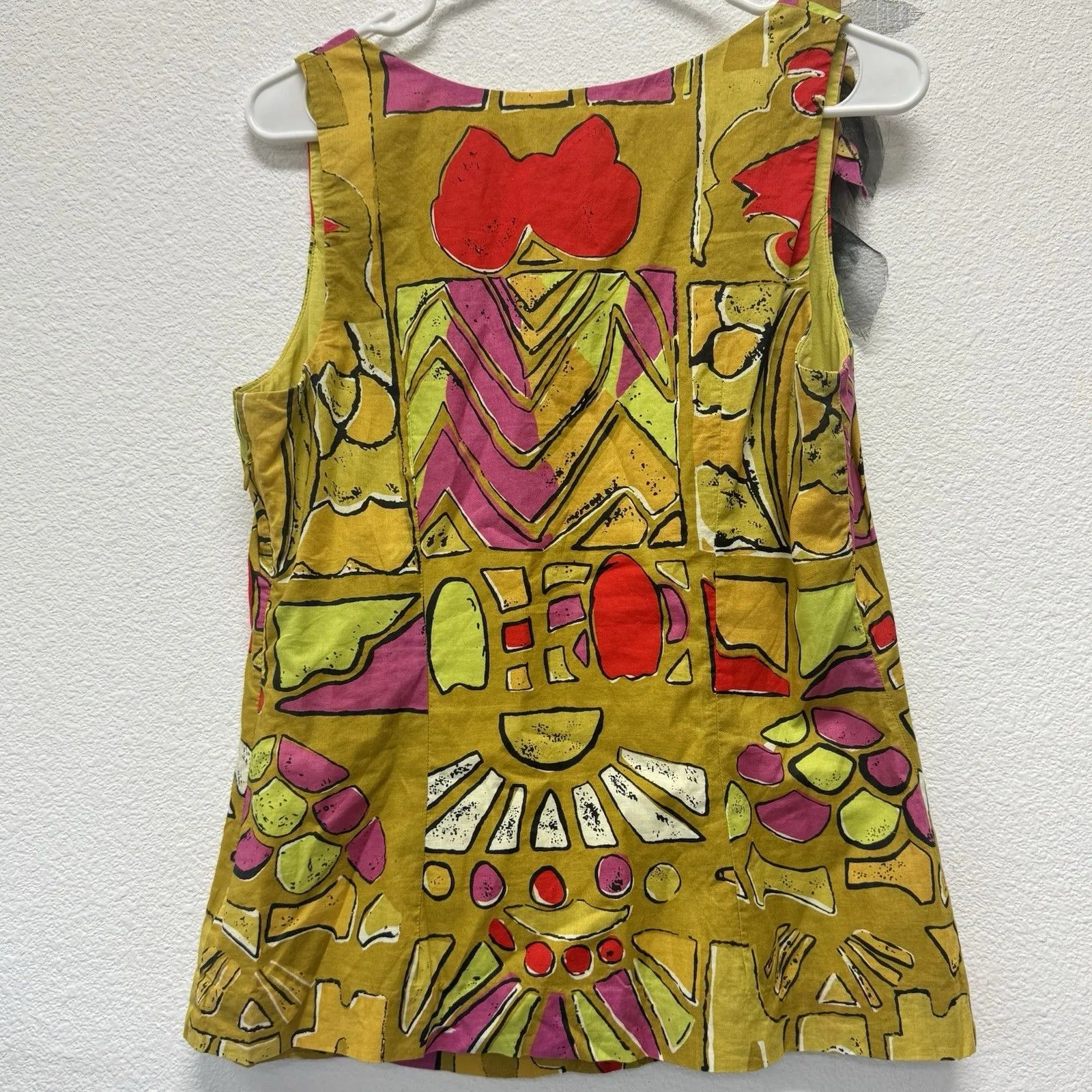 ANTHROPOLOGIE Edme & Esyllte Womens‎ 8 Shirt Green Sleeveless Side Zip Lined - Image 4