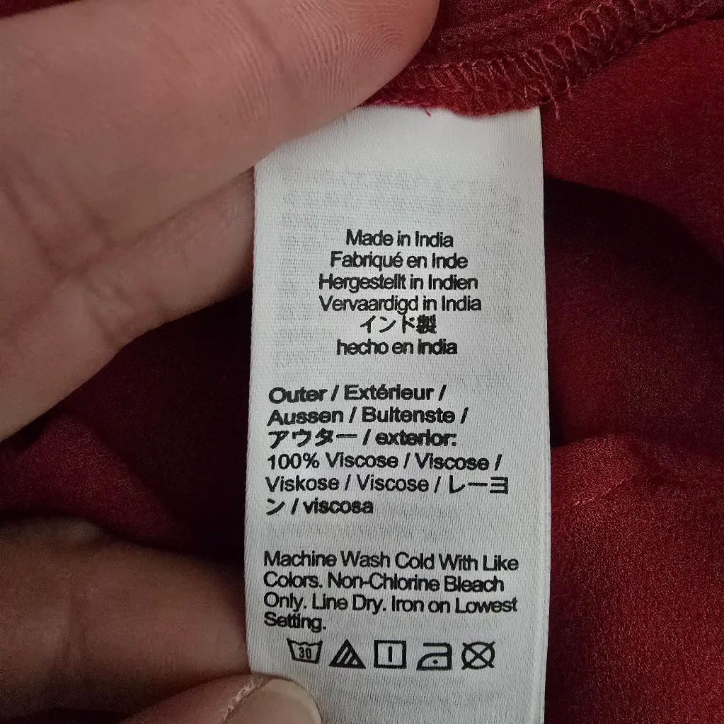 J. Crew Berry Sangria Ruffle Neck Chiffon Blouse Size Large Holiday Preppy - Image 7