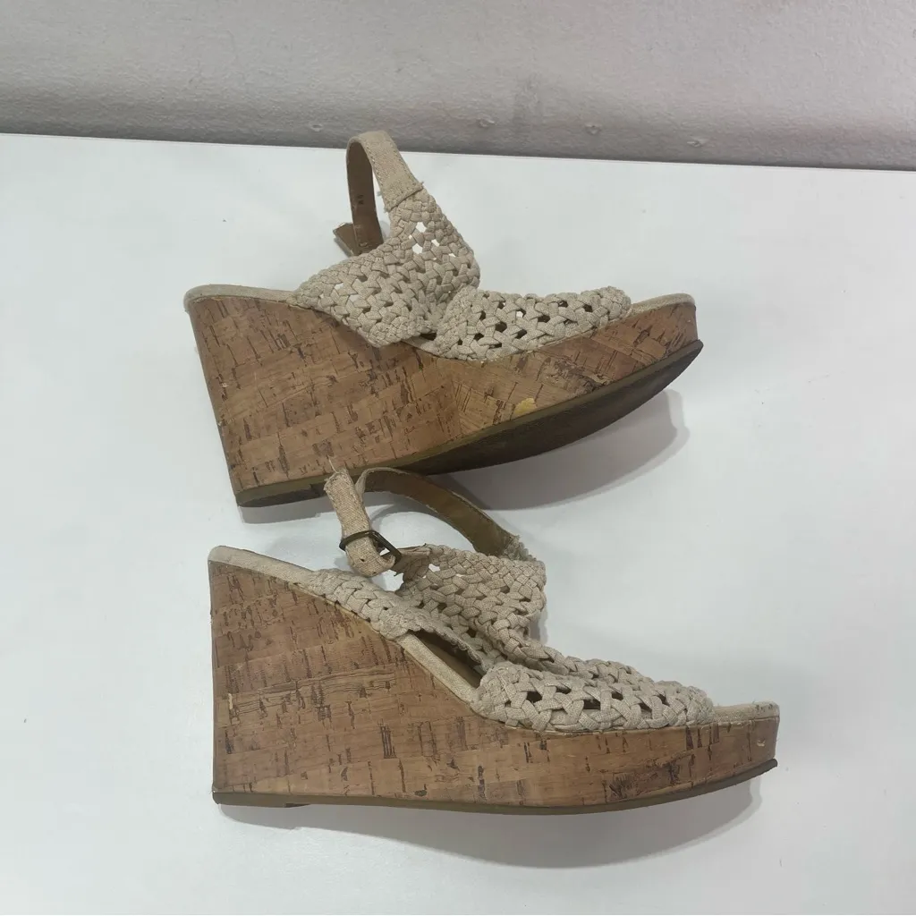 Mudd Women 9M Y2K Espadrille Crochet Wedge Platform Shoes Open Toe Bohemian - Image 4