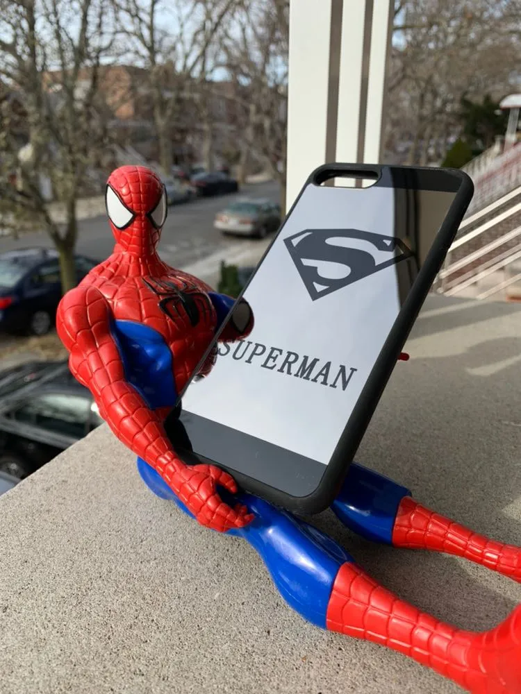 iPhone 8 iPhone 7 Cute Superman Drop Protection Mirror Case Black - Image 5