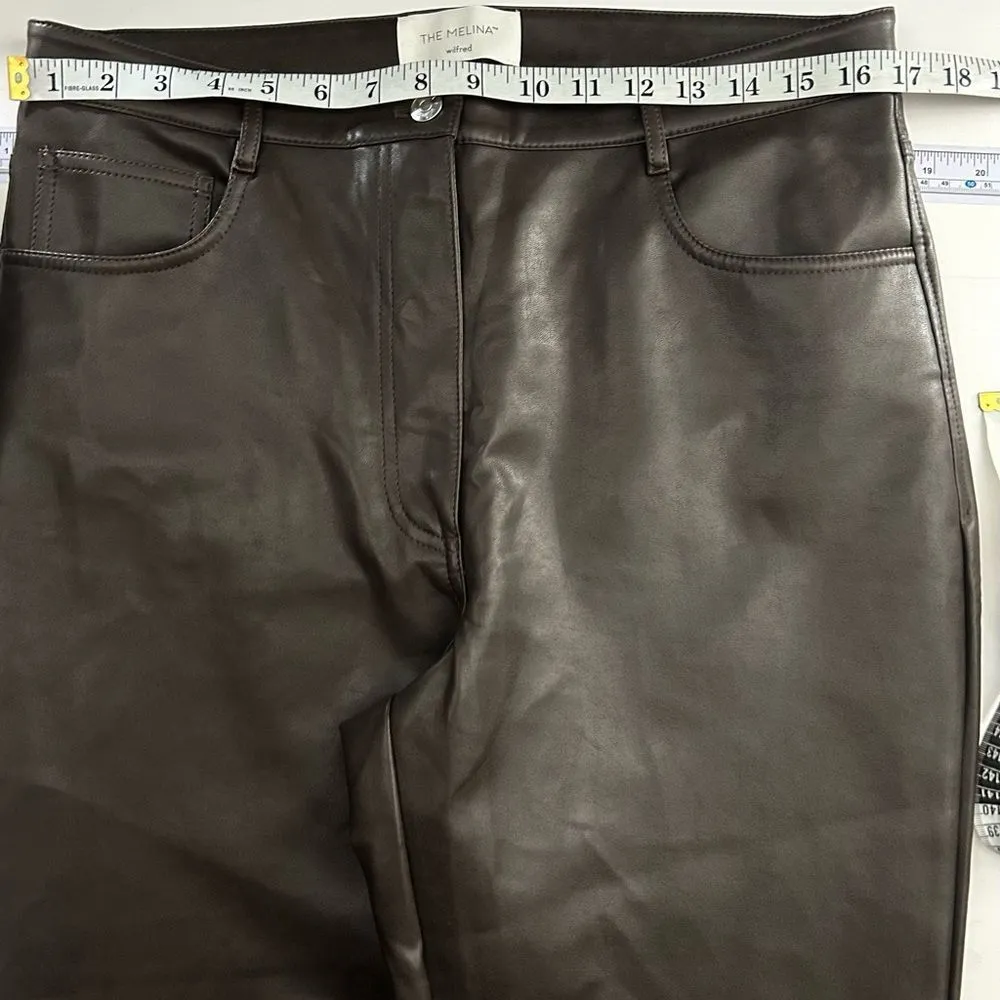 Wilfred The Melina Brown Faux Leather High Rise Pants Size 14 - Image 4
